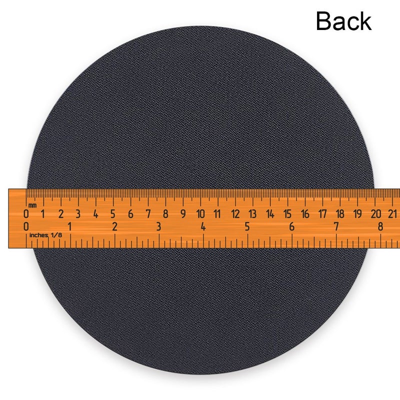 SSOIU Black and Black Buffalo Plaids Round Mouse Pad 7.87"X7.87" 20CM - Image 5